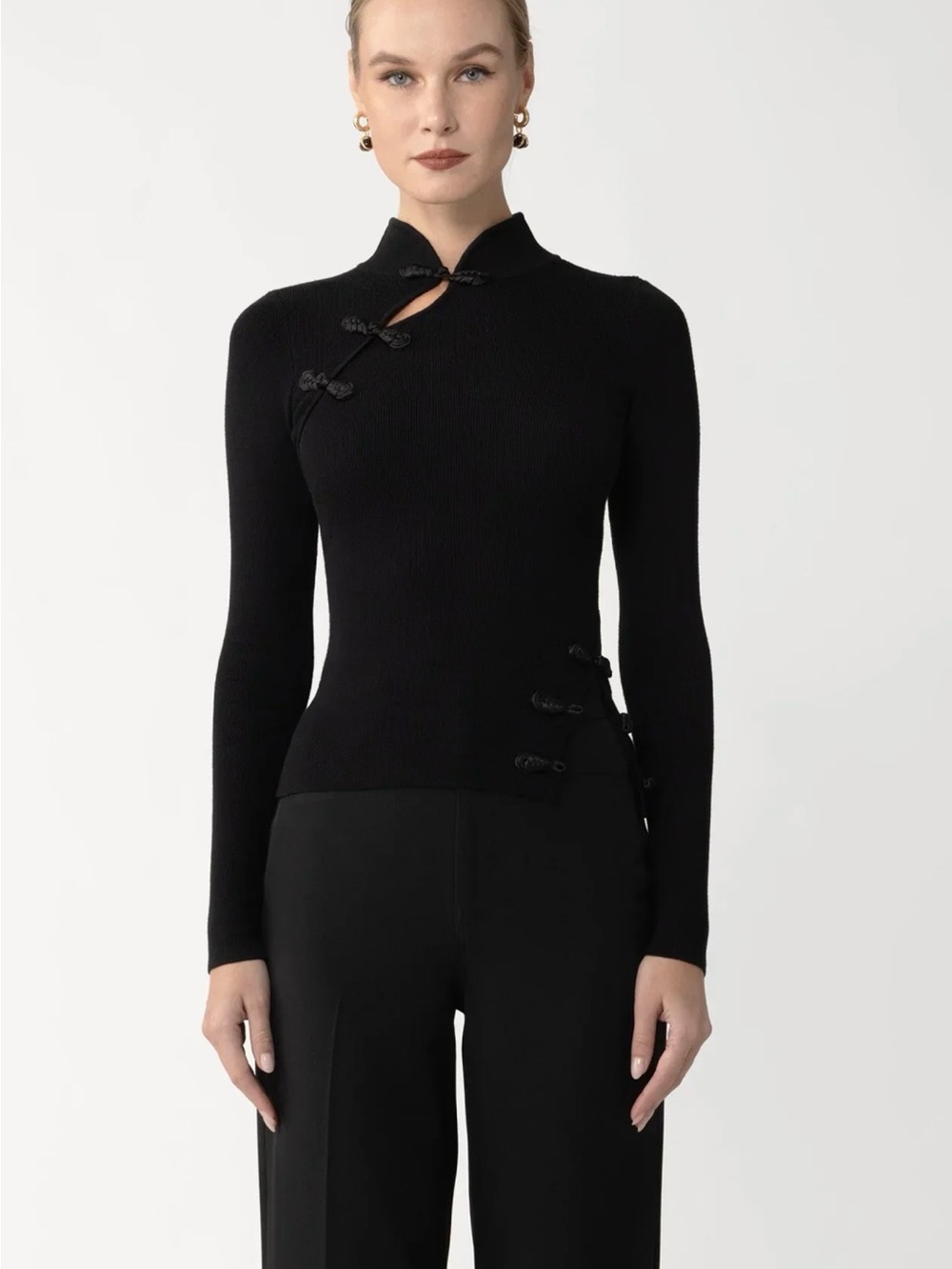 New Sau Lee DAKOTA KNIT TOP Black